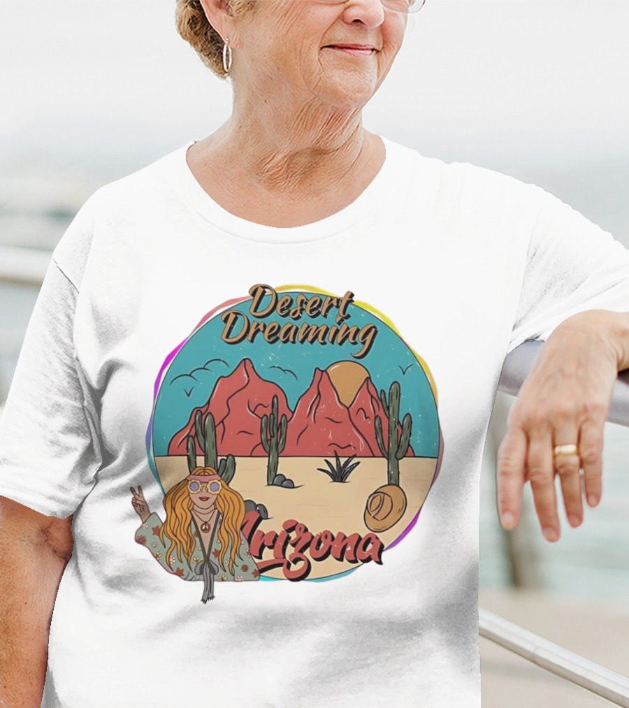 Desert Dreaming Arizona Vintage Cactus Sunset T-Shirt