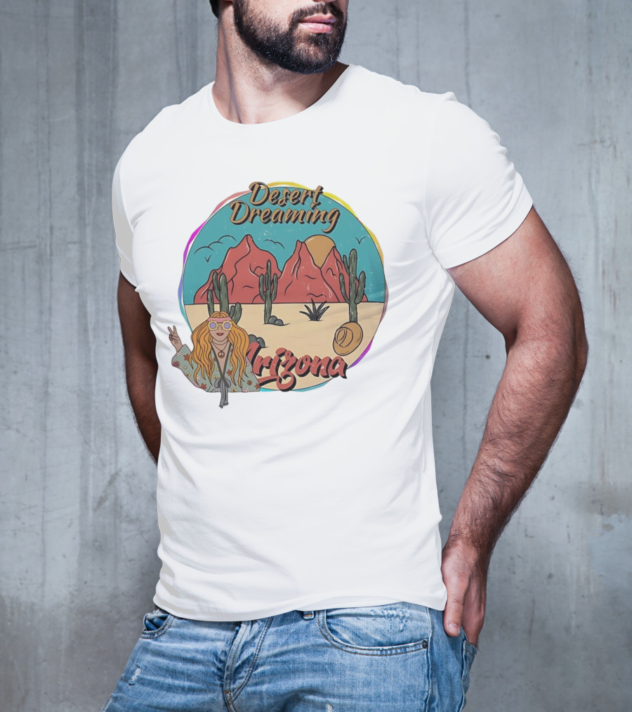 Desert Dreaming Arizona Vintage Cactus Sunset T-Shirt