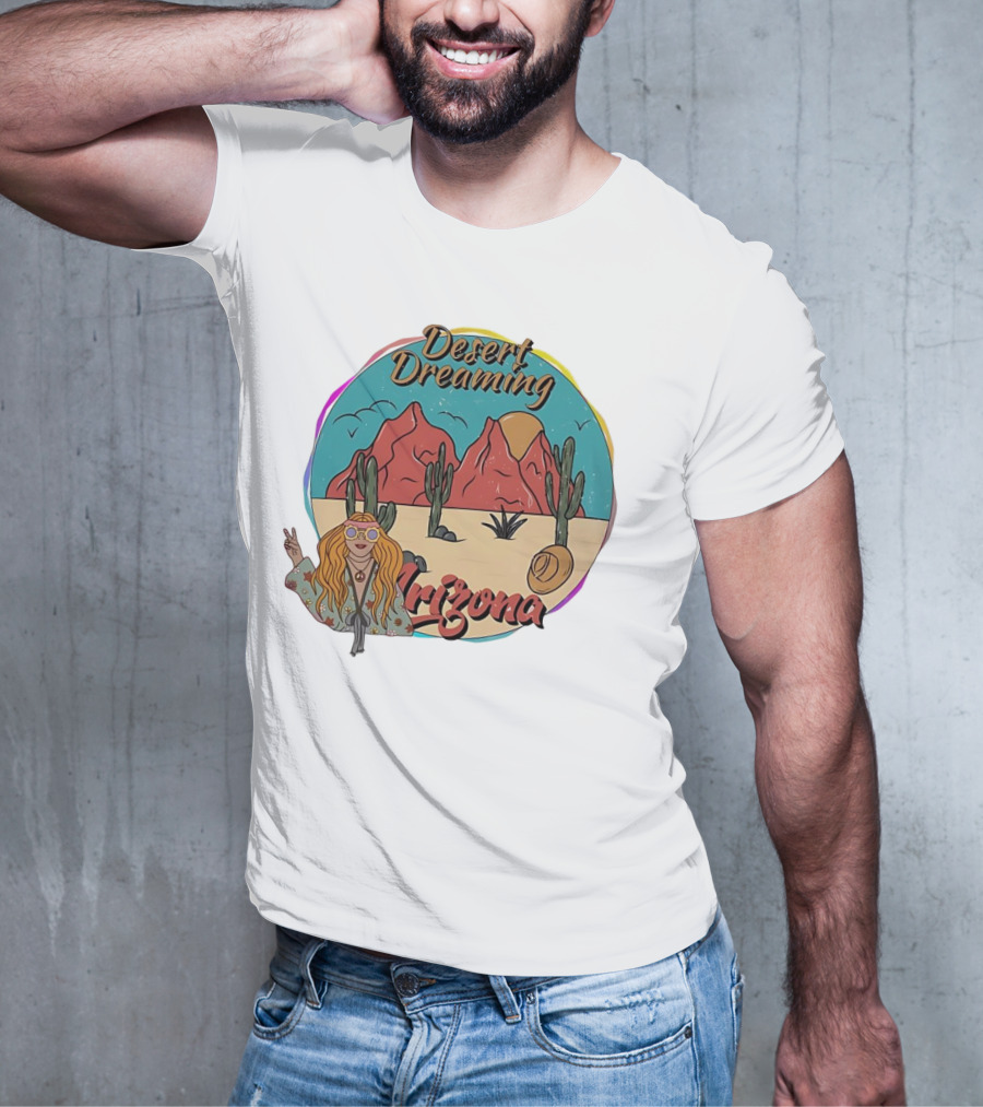 Desert Dreaming Arizona Vintage Cactus Sunset T-Shirt