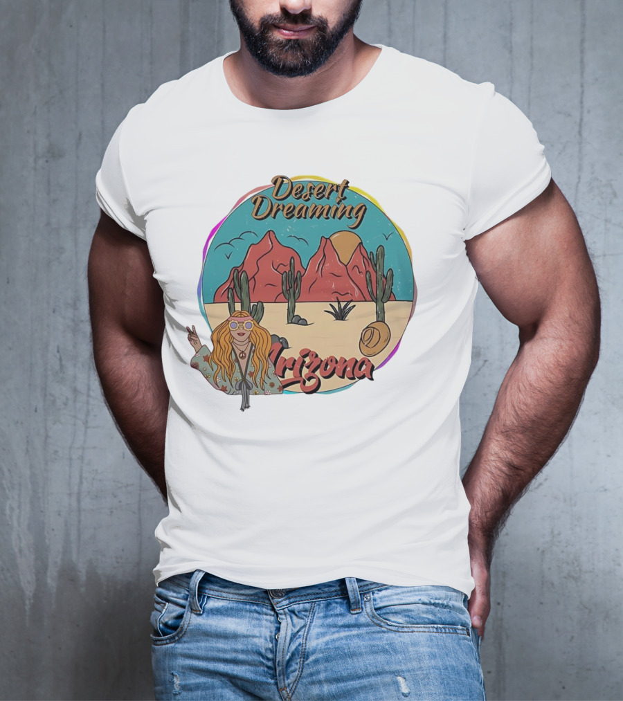 Desert Dreaming Arizona Vintage Cactus Sunset T-Shirt