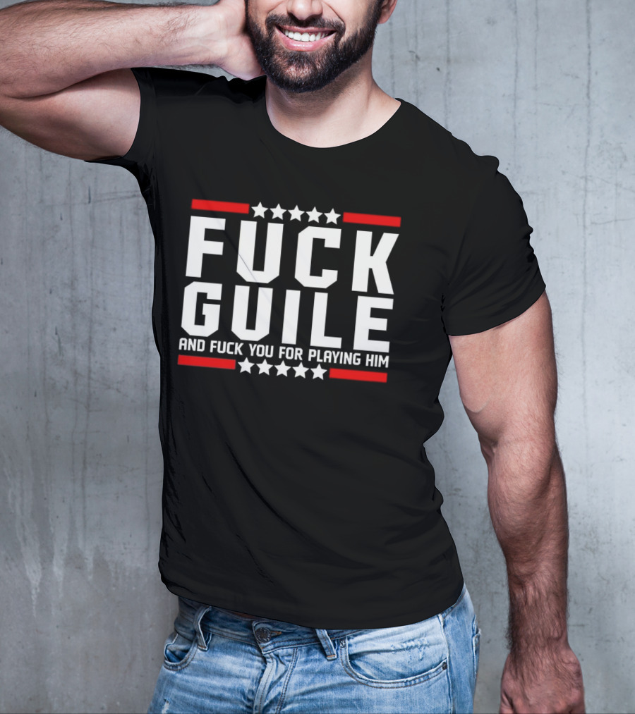 Fck Guile And Fck You For Playing Him Star Pattern Red Stripes T-Shirt