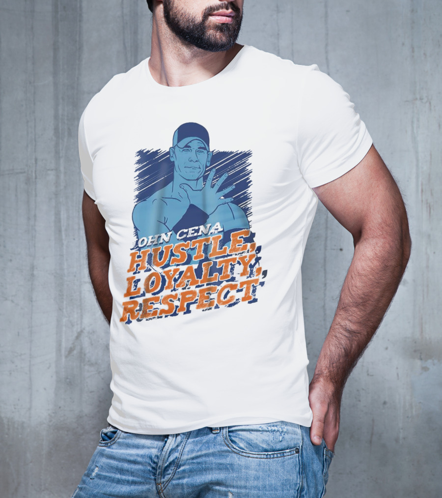 John Cena Hustle Loyalty Respect Blue Cap T-Shirt