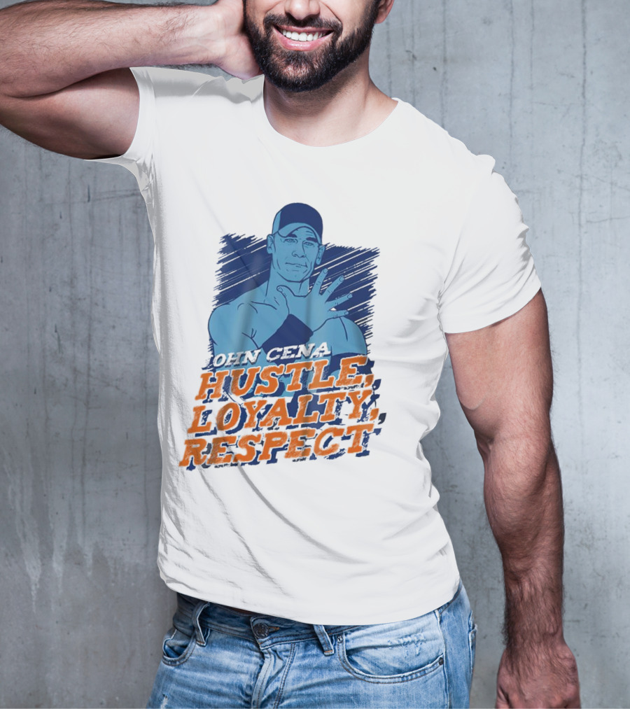 John Cena Hustle Loyalty Respect Blue Cap T-Shirt