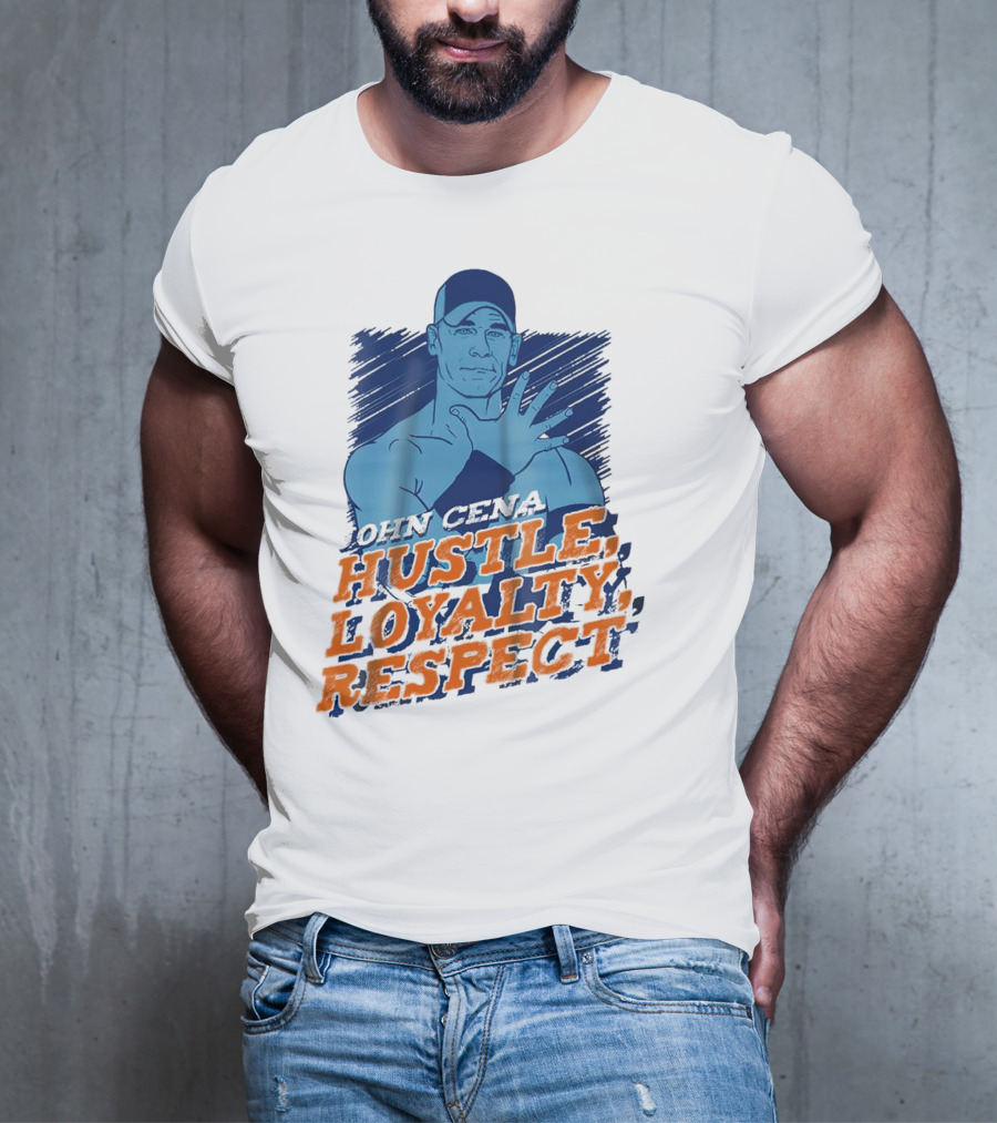 John Cena Hustle Loyalty Respect Blue Cap T-Shirt