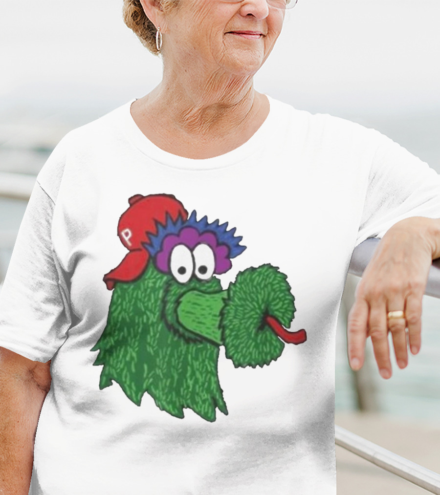 Phillie Phanatic Mascot Philadelphia Phillies Green Creature Red Cap T-Shirt