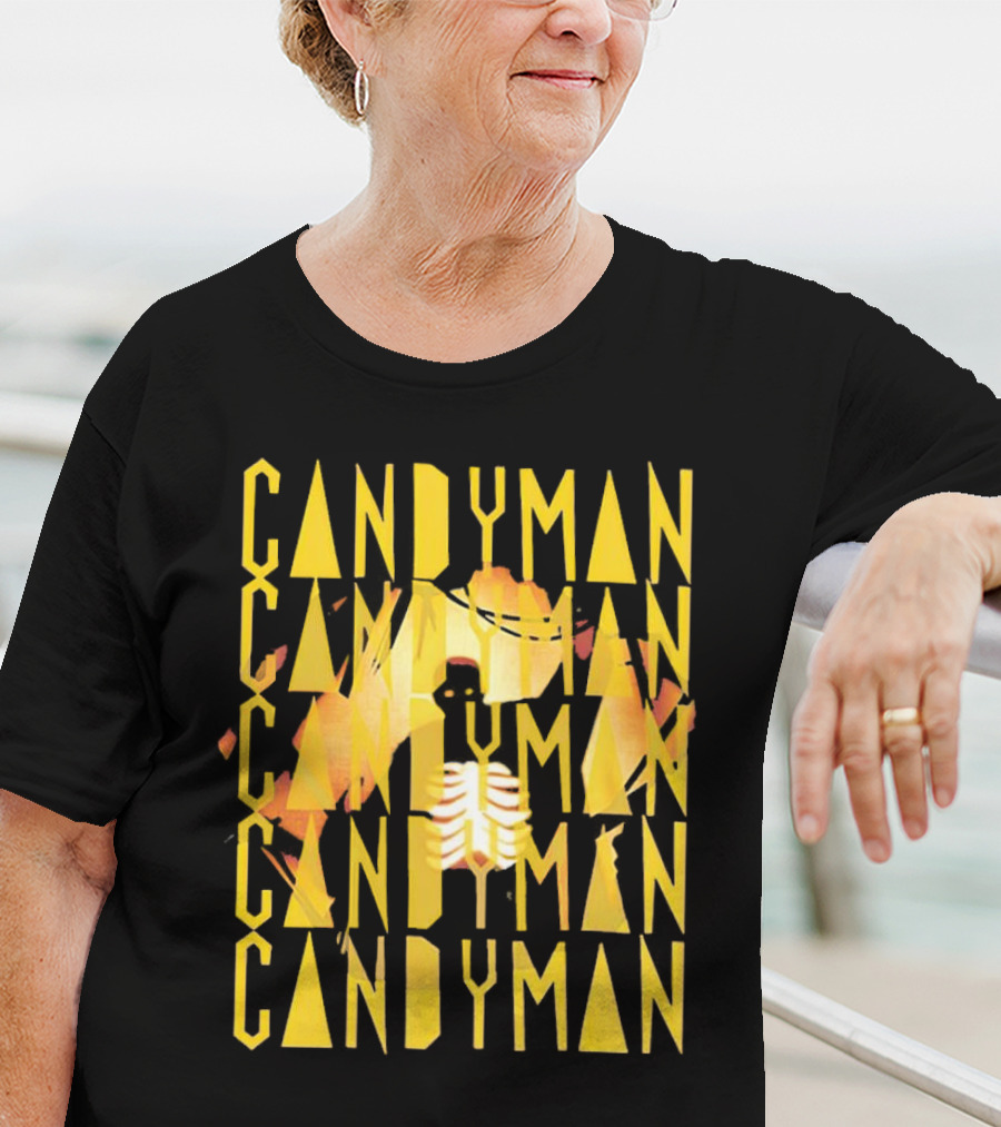 Candyman Movie Typography With Honeycomb And Ribcage T-Shirt