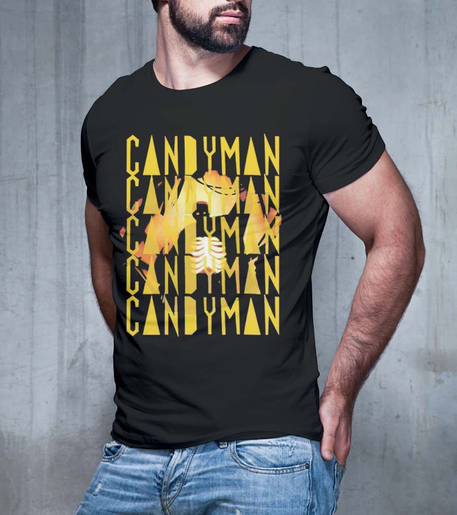 Candyman Movie Typography With Honeycomb And Ribcage T-Shirt