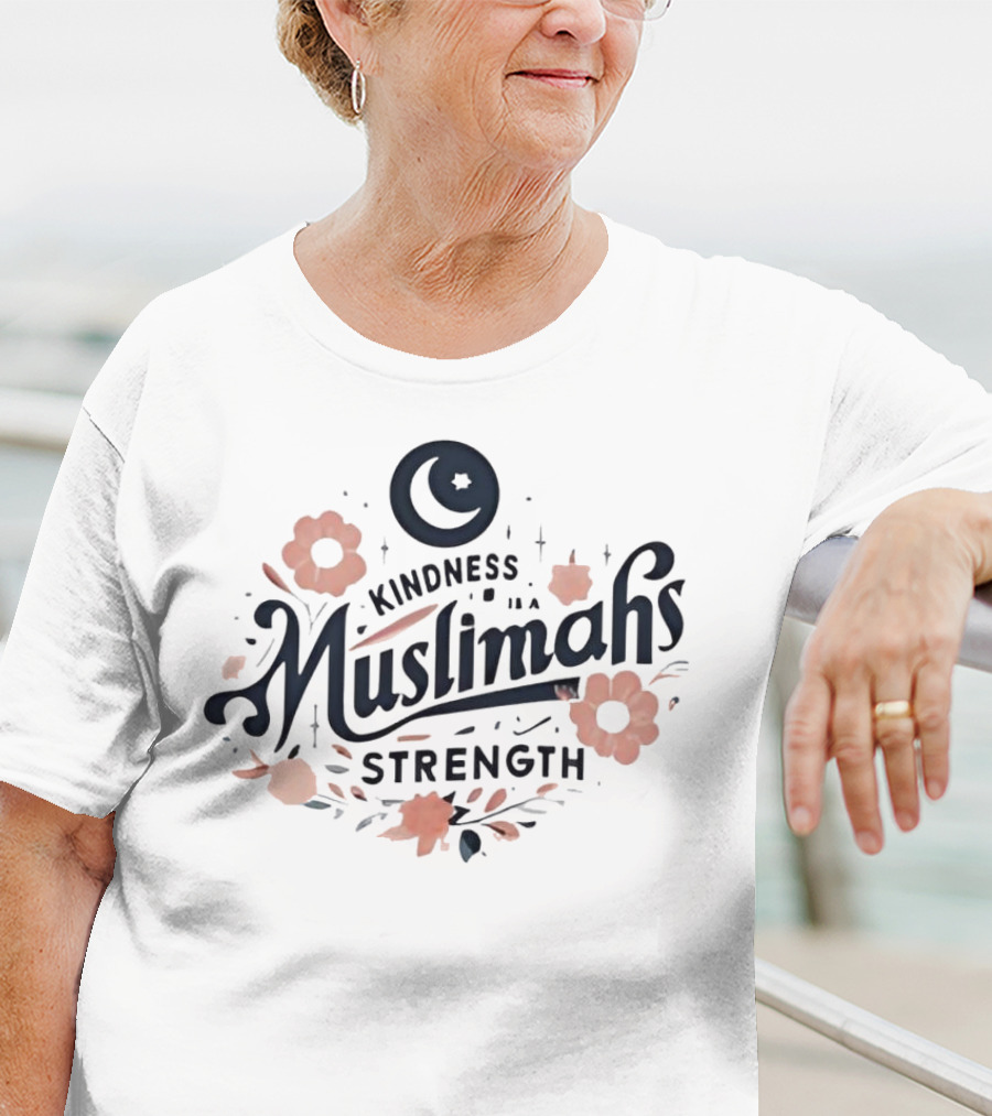 Kindness Muslimahs Strength Moon Floral Elements T-Shirt