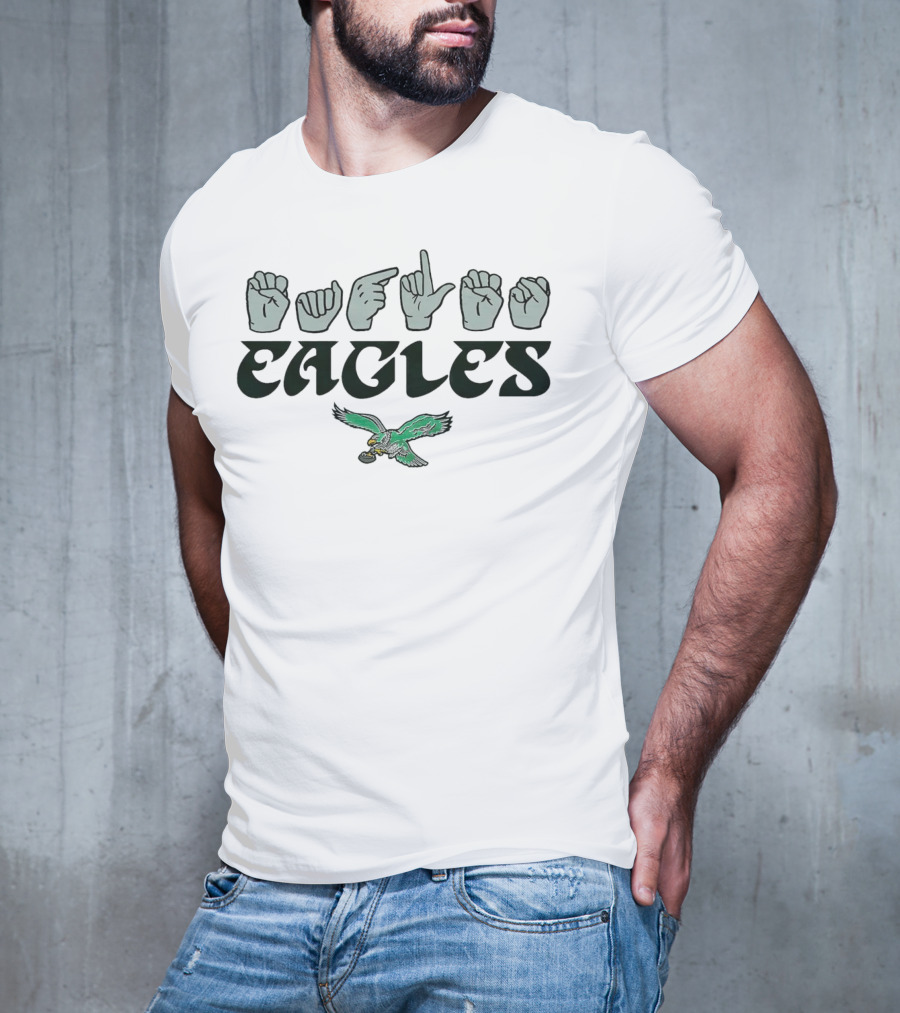 Philadelphia Eagles Love Sign ASL Hand Sign With Flying Eagle T-Shirt