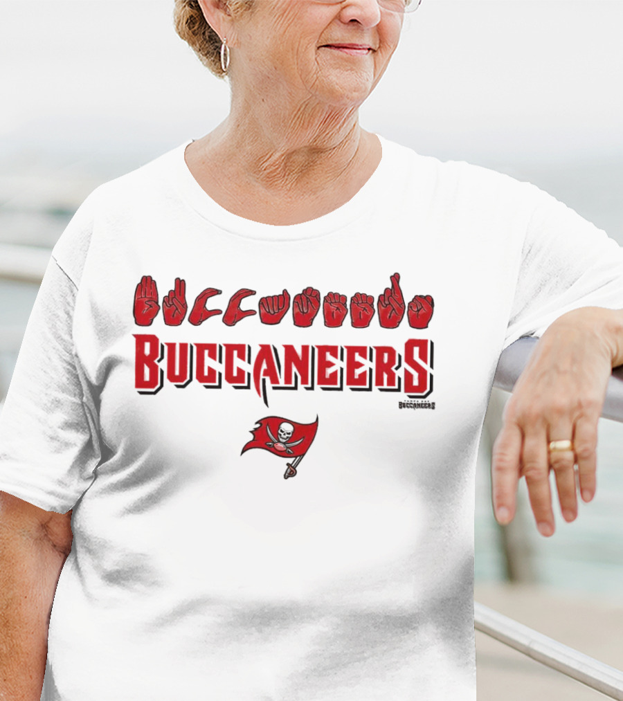 Buccaneers Hand Sign Language With Tampa Bay T-Shirt