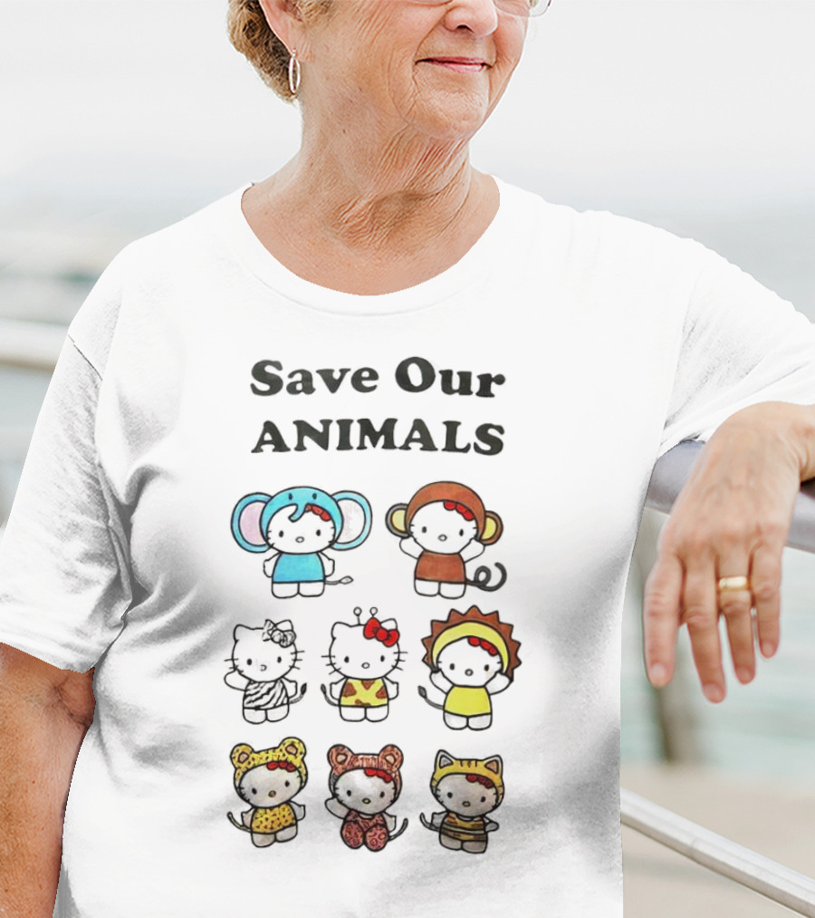 Save Our Animals Hello Kitty Series Pamela Anderson Collaboration T-Shirt