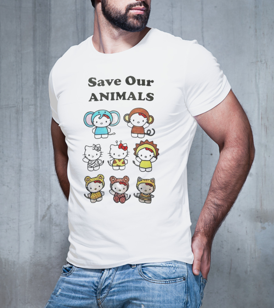 Save Our Animals Hello Kitty Series Pamela Anderson Collaboration T-Shirt