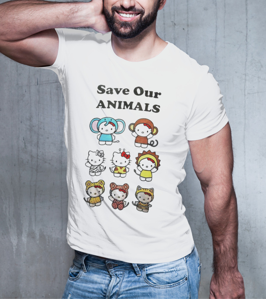 Save Our Animals Hello Kitty Series Pamela Anderson Collaboration T-Shirt