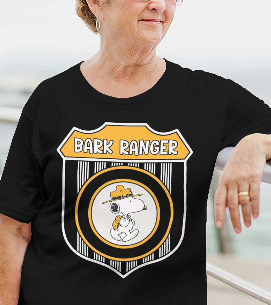 Peanuts Snoopy Bark Ranger Badge With Hat And Backpack T-Shirt