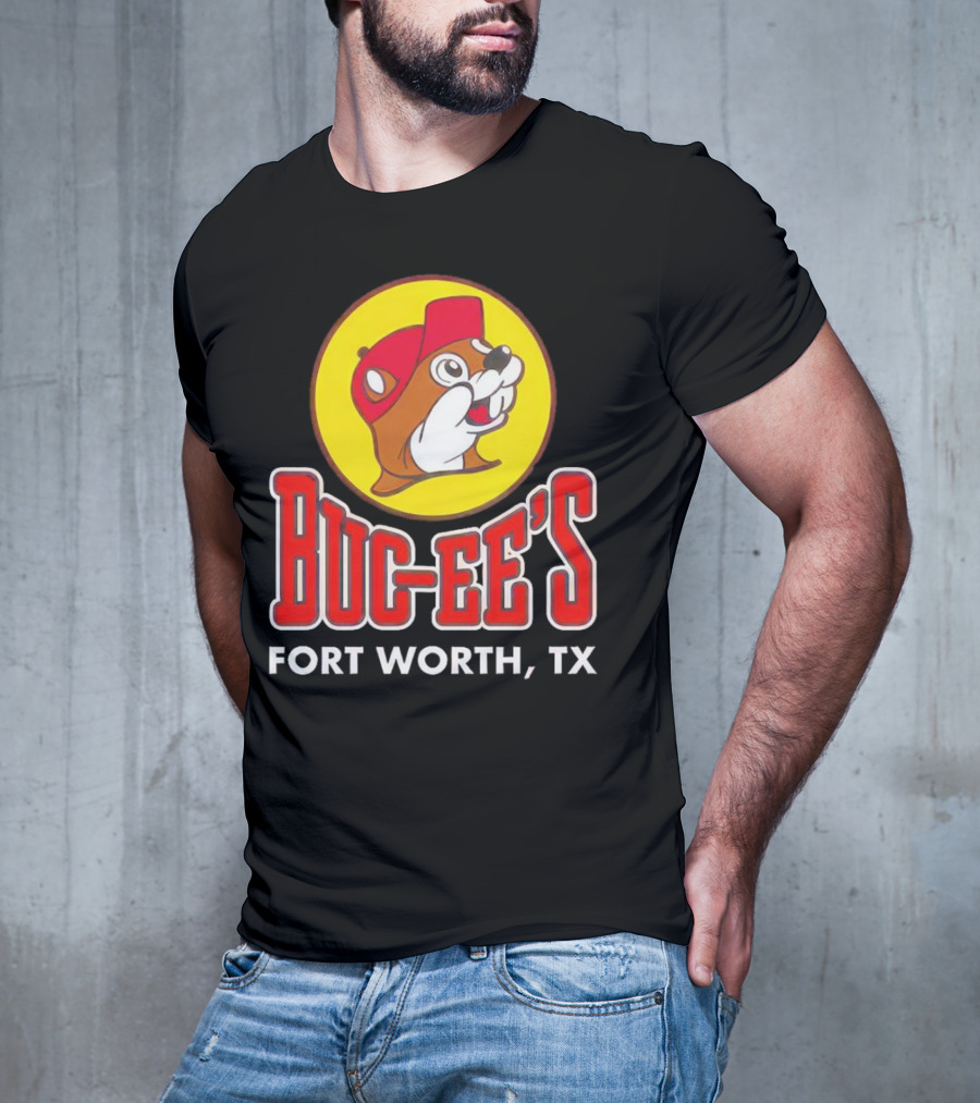 Buc-Ee's Fort Worth TX Logo With Beaming Beaver T-Shirt