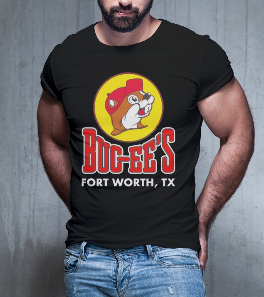 Buc-Ee's Fort Worth TX Logo With Beaming Beaver T-Shirt