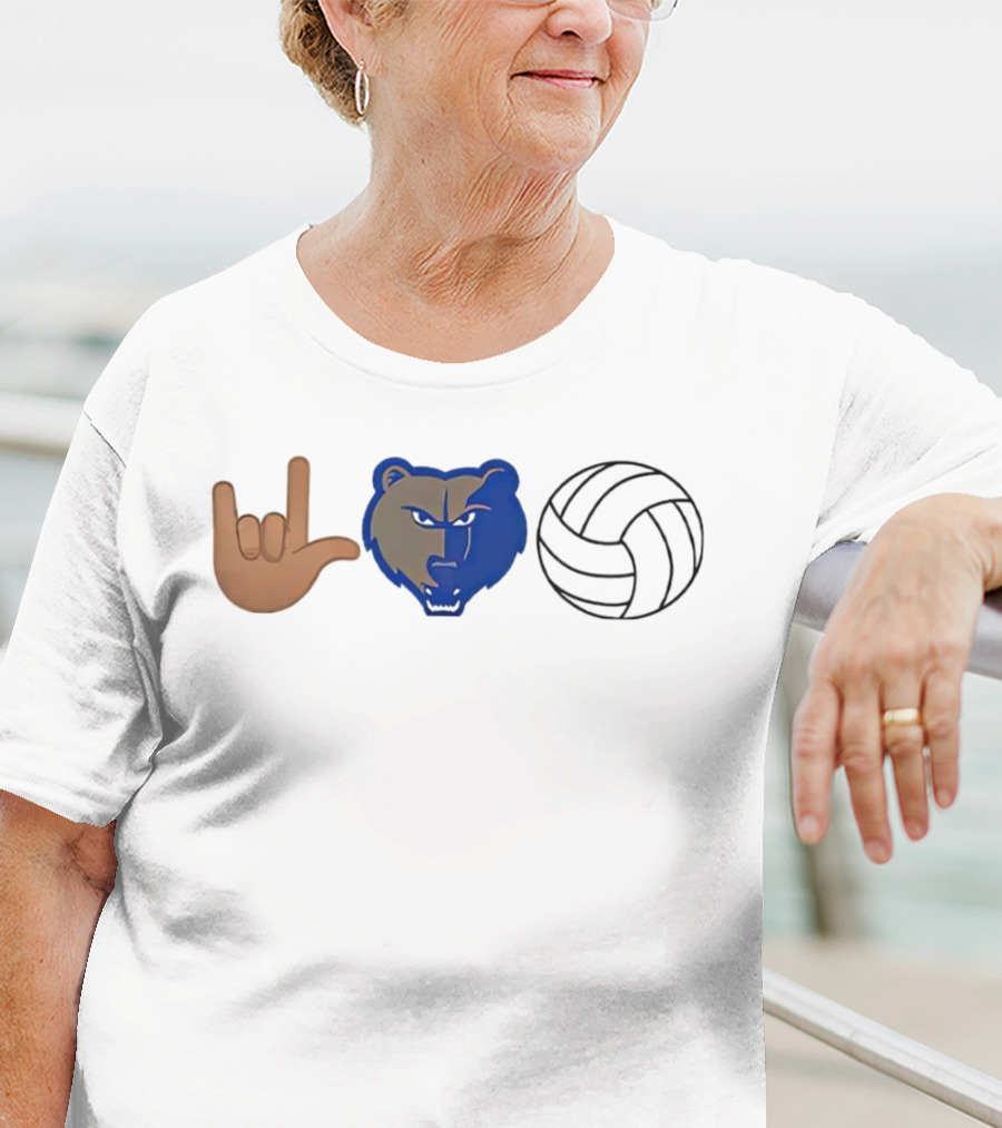 Daisy Oatsvall Brentwood Bruins I Love You Bear Volleyball T-Shirt