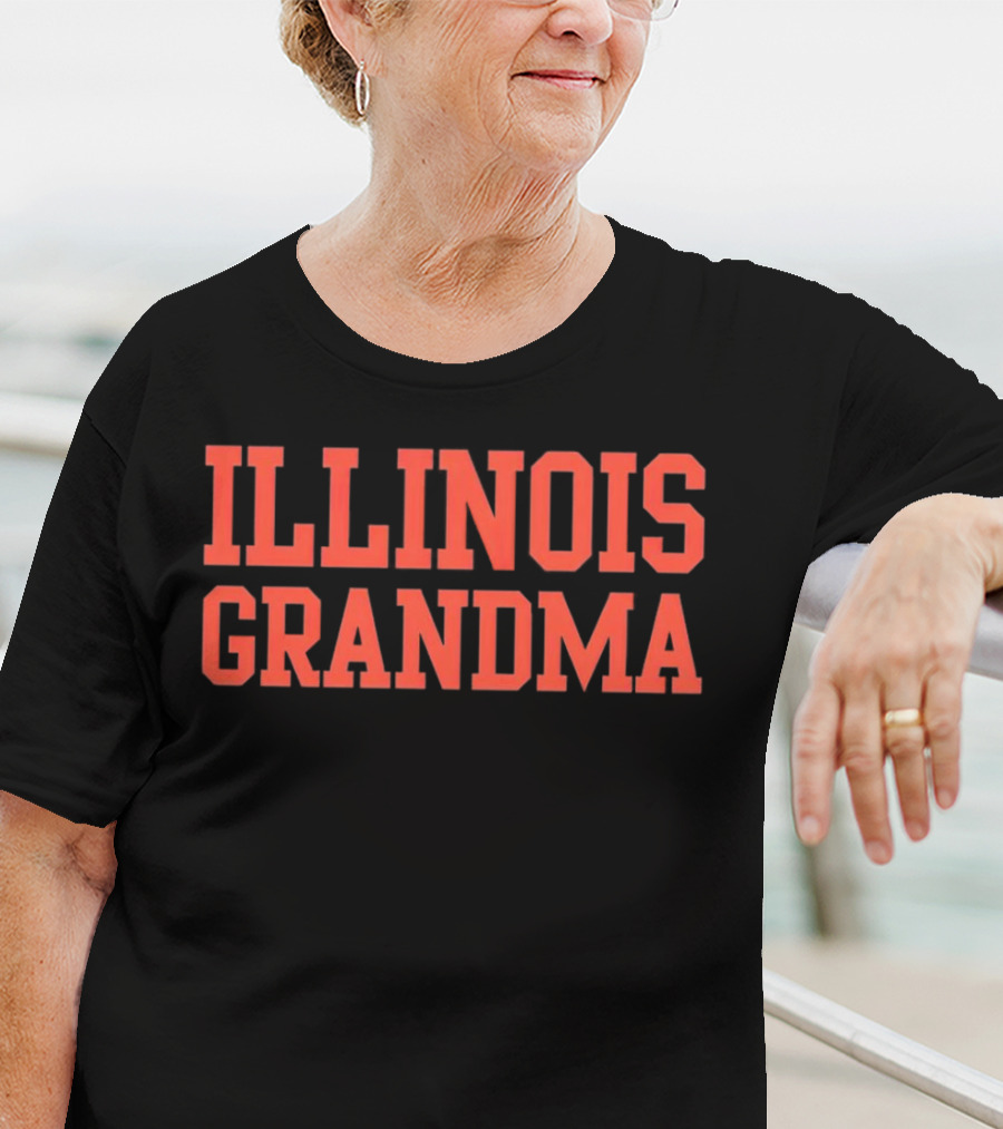 Illinois Grandma Bold Orange Text T-Shirt