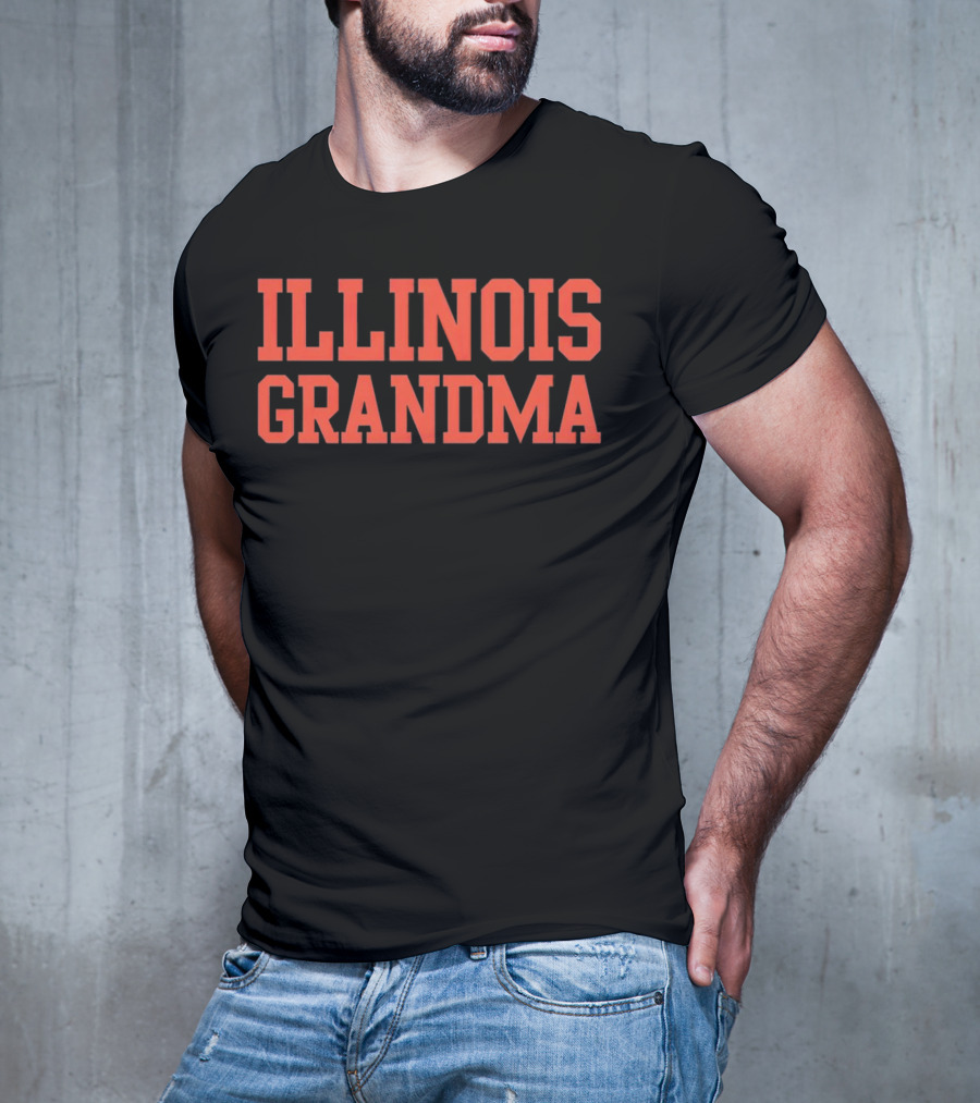 Illinois Grandma Bold Orange Text T-Shirt