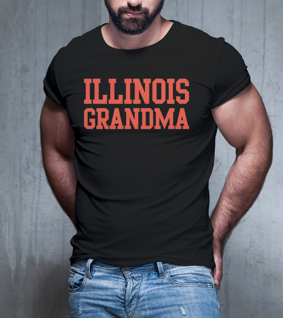 Illinois Grandma Bold Orange Text T-Shirt