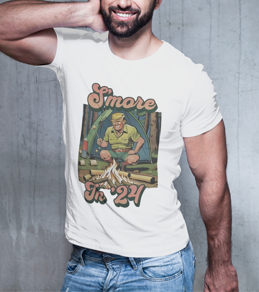 S’more In 24 Camping Scene With Fire And Tent T-Shirt