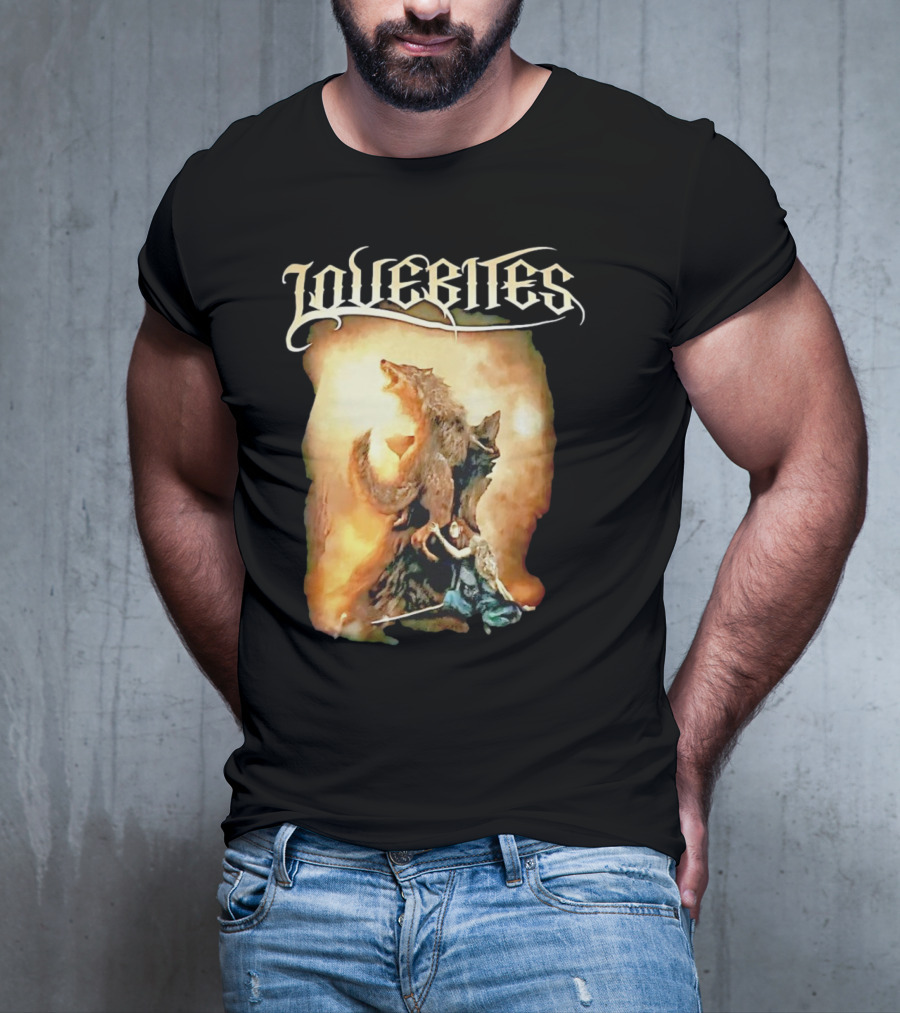 LOVEBITES Wolf Warrior Art With Knight And Sword T-Shirt