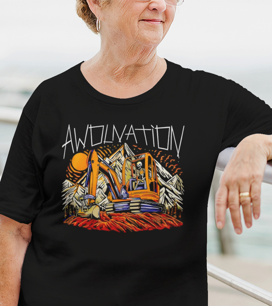 AWOLNATION Skeleton Excavator Mountains T-Shirt