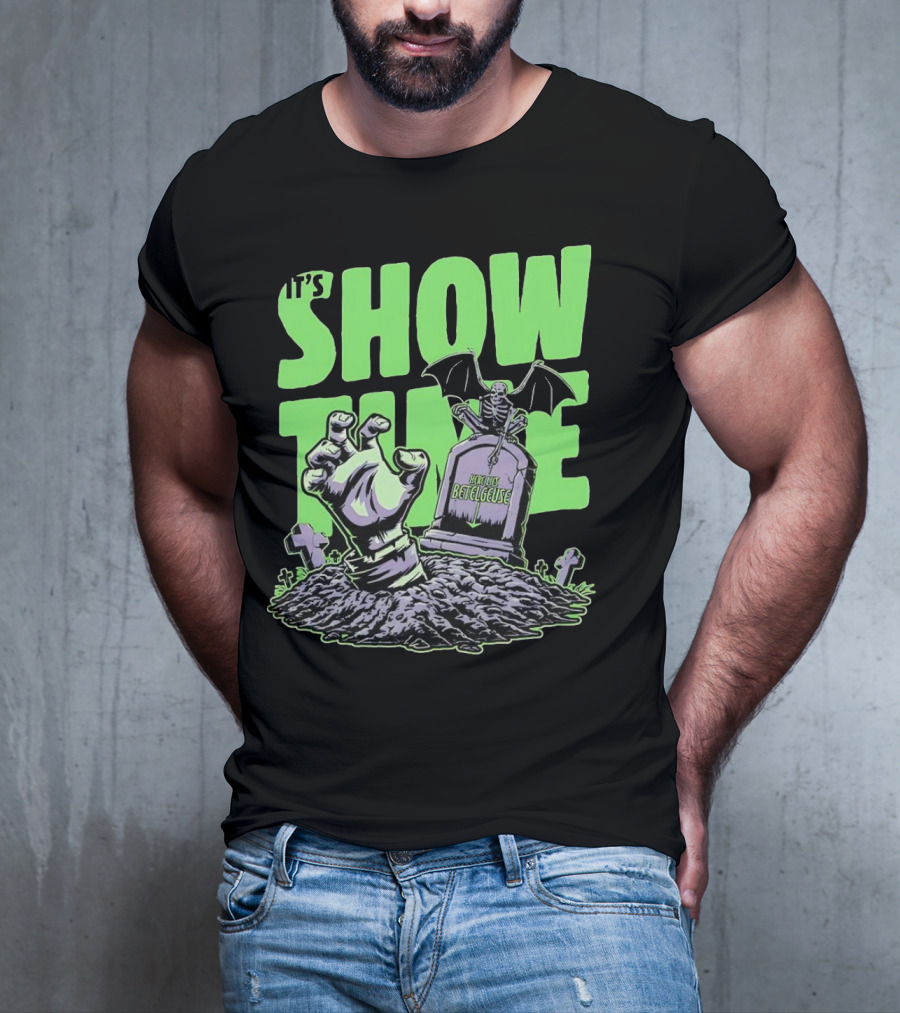 It's Showtime Here Lies Betelgeuse With Skeleton And Tombstone T-Shirt
