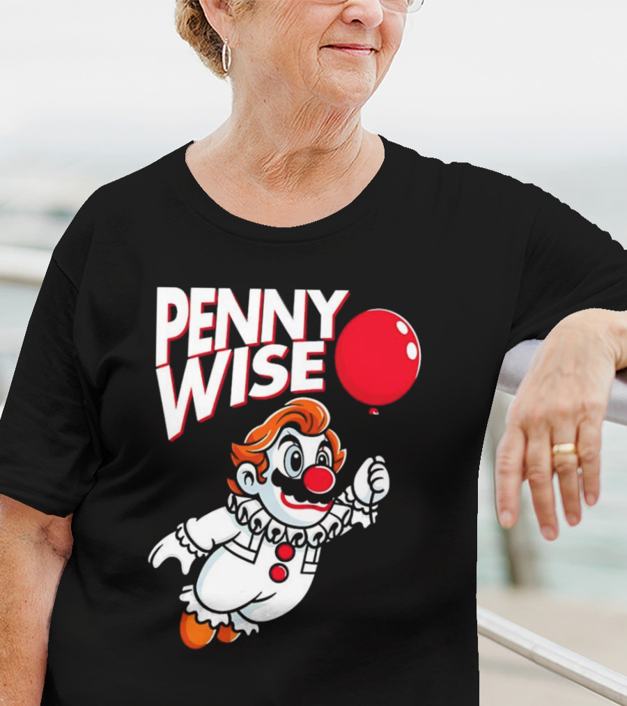 Pennywise Mario Mashup With Red Balloon T-Shirt