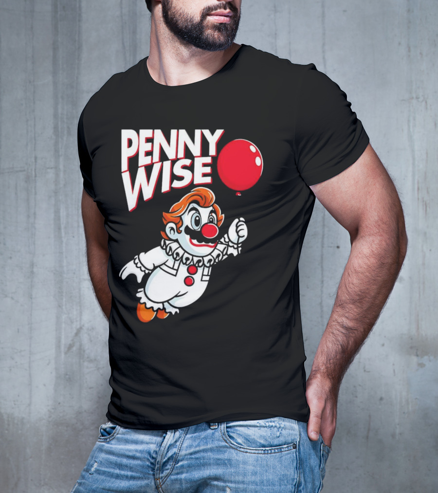 Pennywise Mario Mashup With Red Balloon T-Shirt
