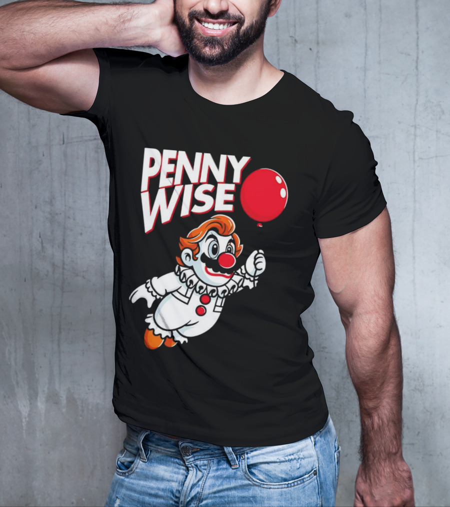 Pennywise Mario Mashup With Red Balloon T-Shirt
