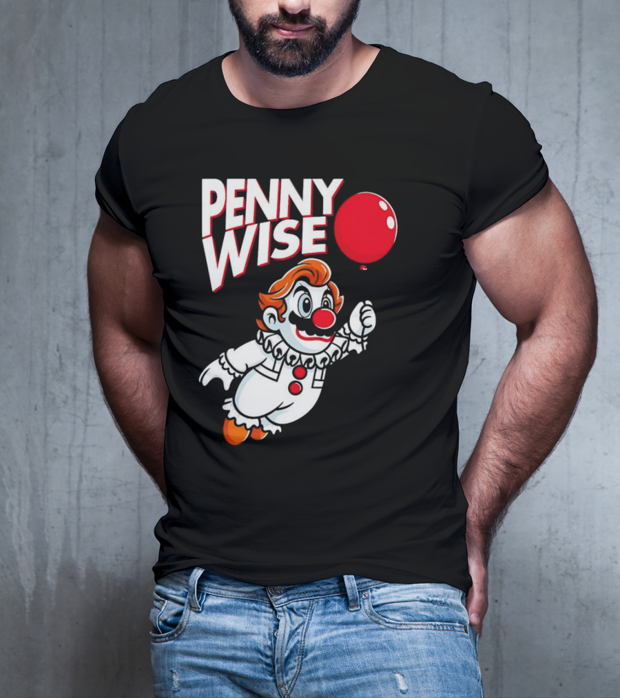 Pennywise Mario Mashup With Red Balloon T-Shirt
