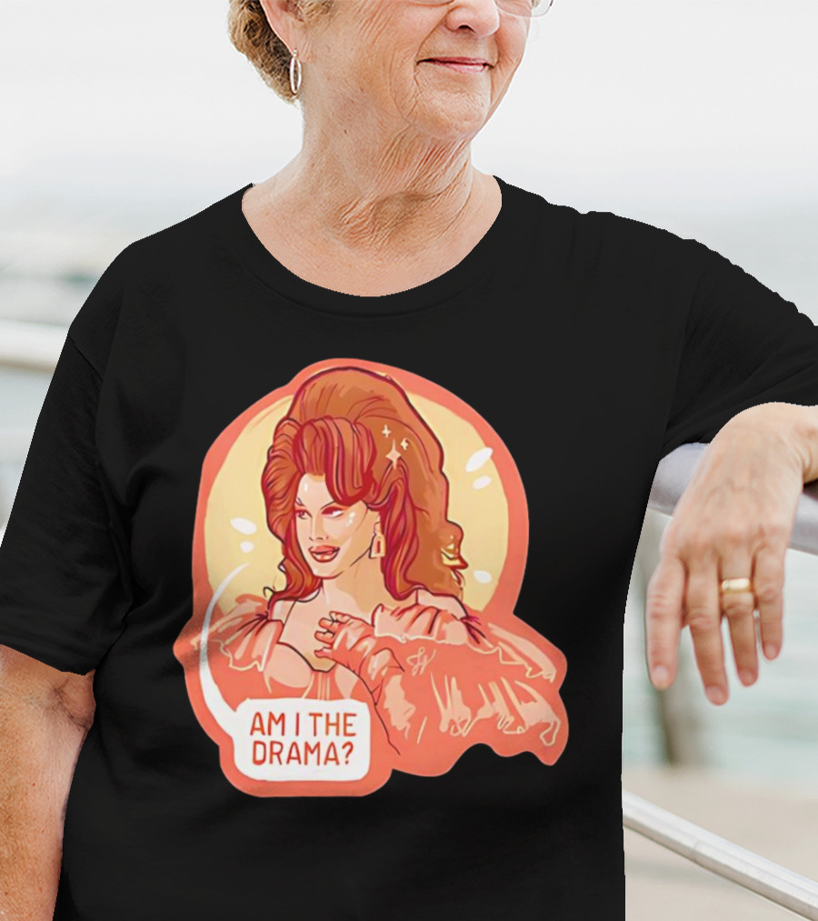 Am I The Drama? Bold Diva With Glamorous Hair And Earrings T-Shirt