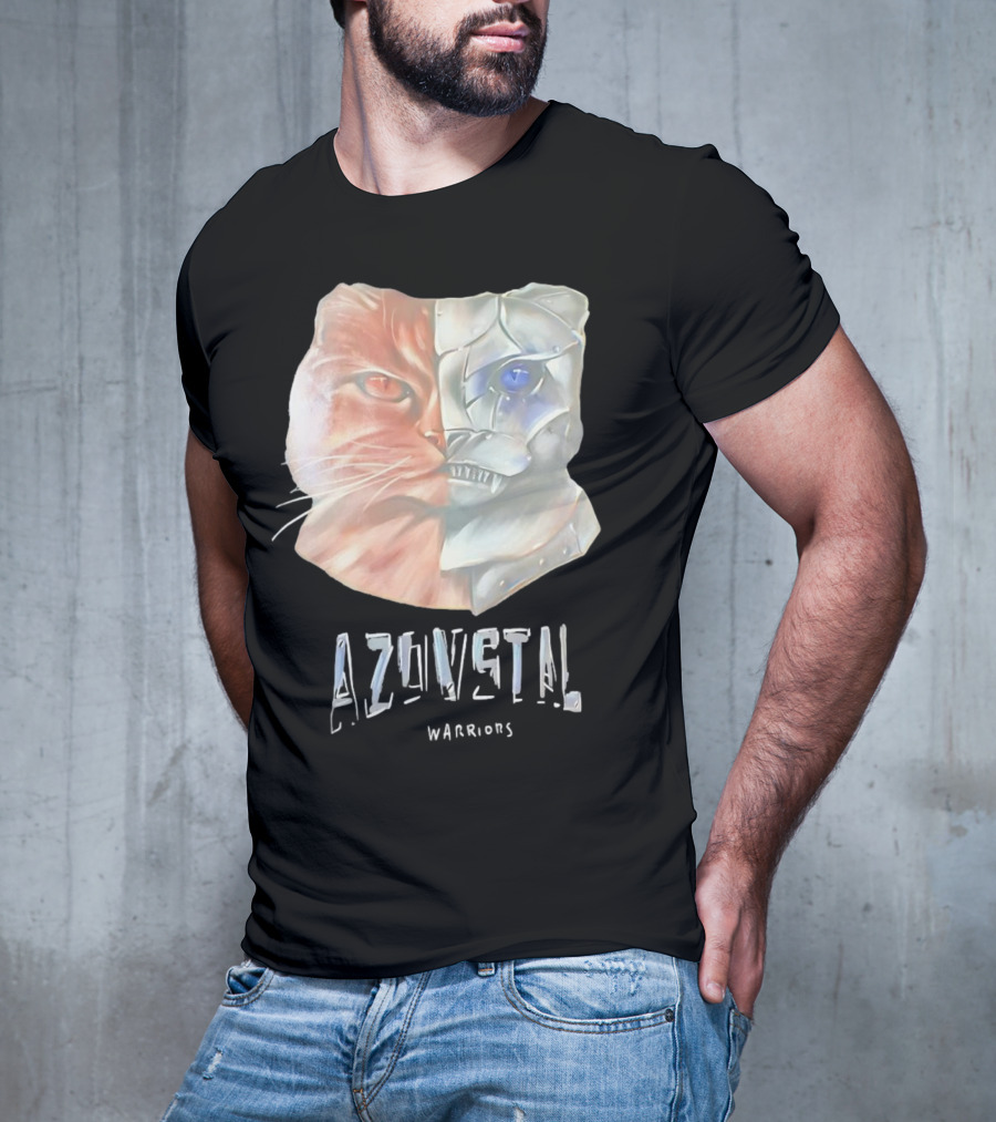 Azovstal Warriors Cat Dual Face Fusion T-Shirt