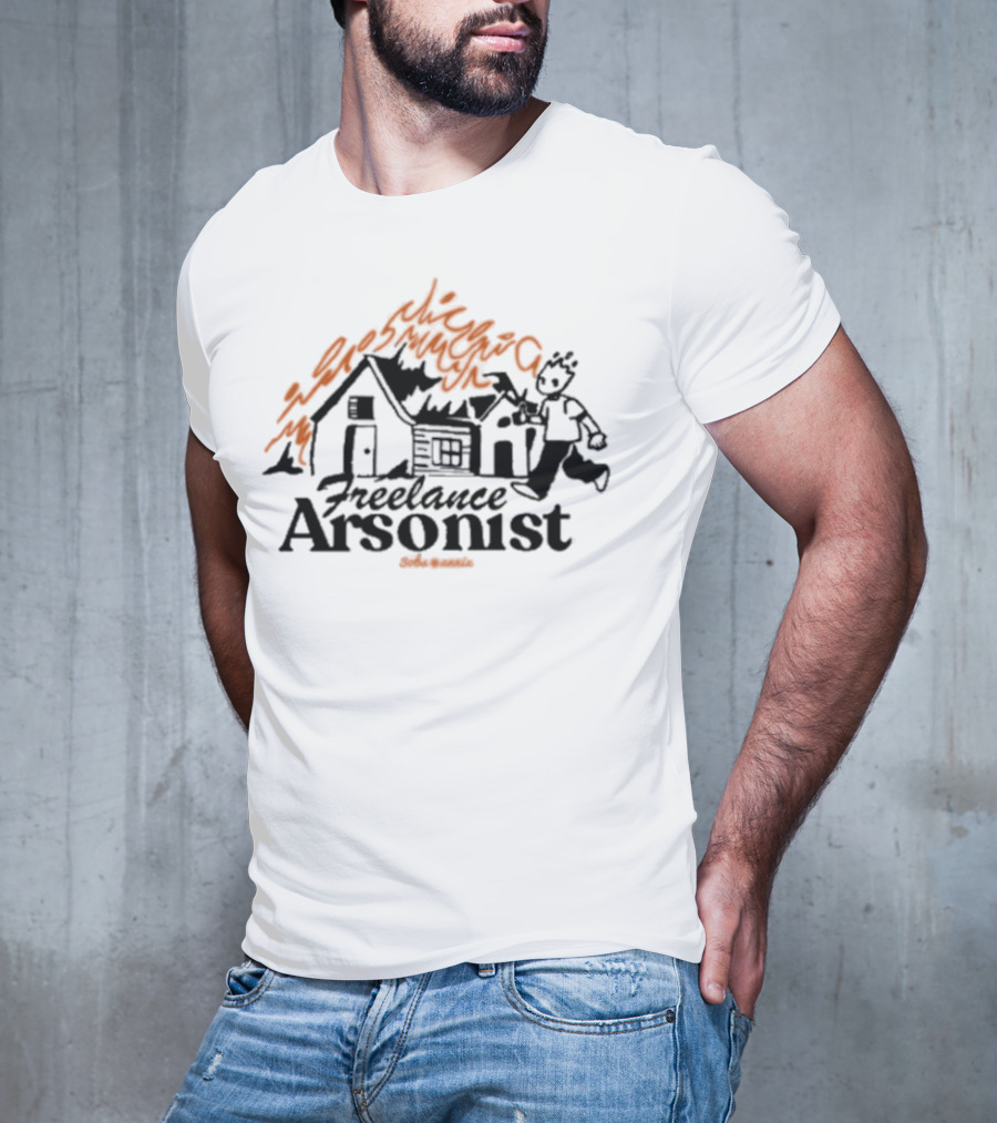 Freelance Arsonist So Sannix Burning Houses Cartoon T-Shirt