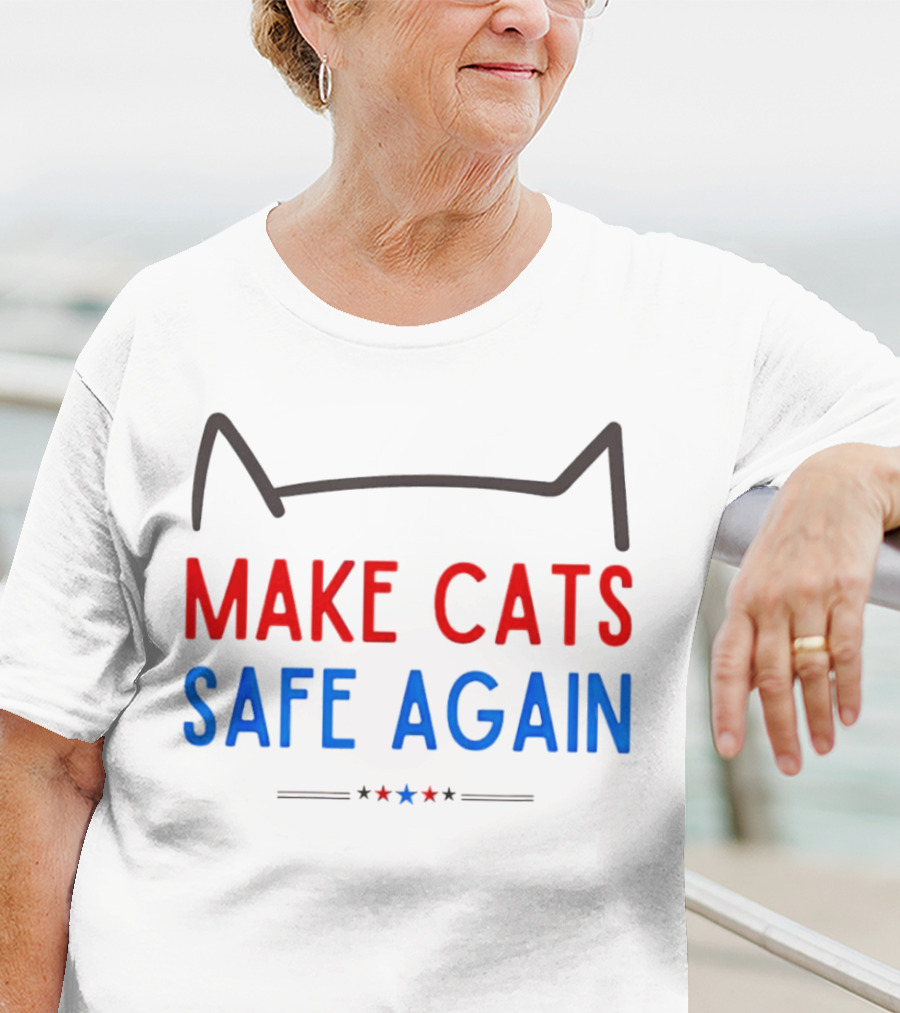 Make Cats Safe Again Patriotic Cat Ears T-Shirt