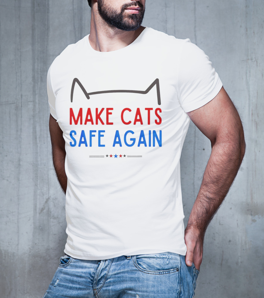 Make Cats Safe Again Patriotic Cat Ears T-Shirt