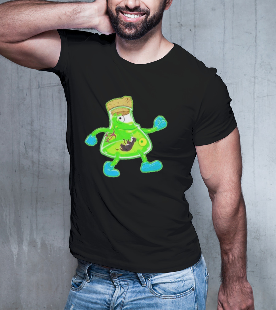 Toxic Soy Monster Beaker Creature With Biohazard T-Shirt