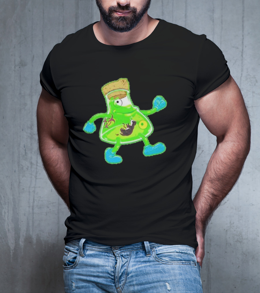 Toxic Soy Monster Beaker Creature With Biohazard T-Shirt