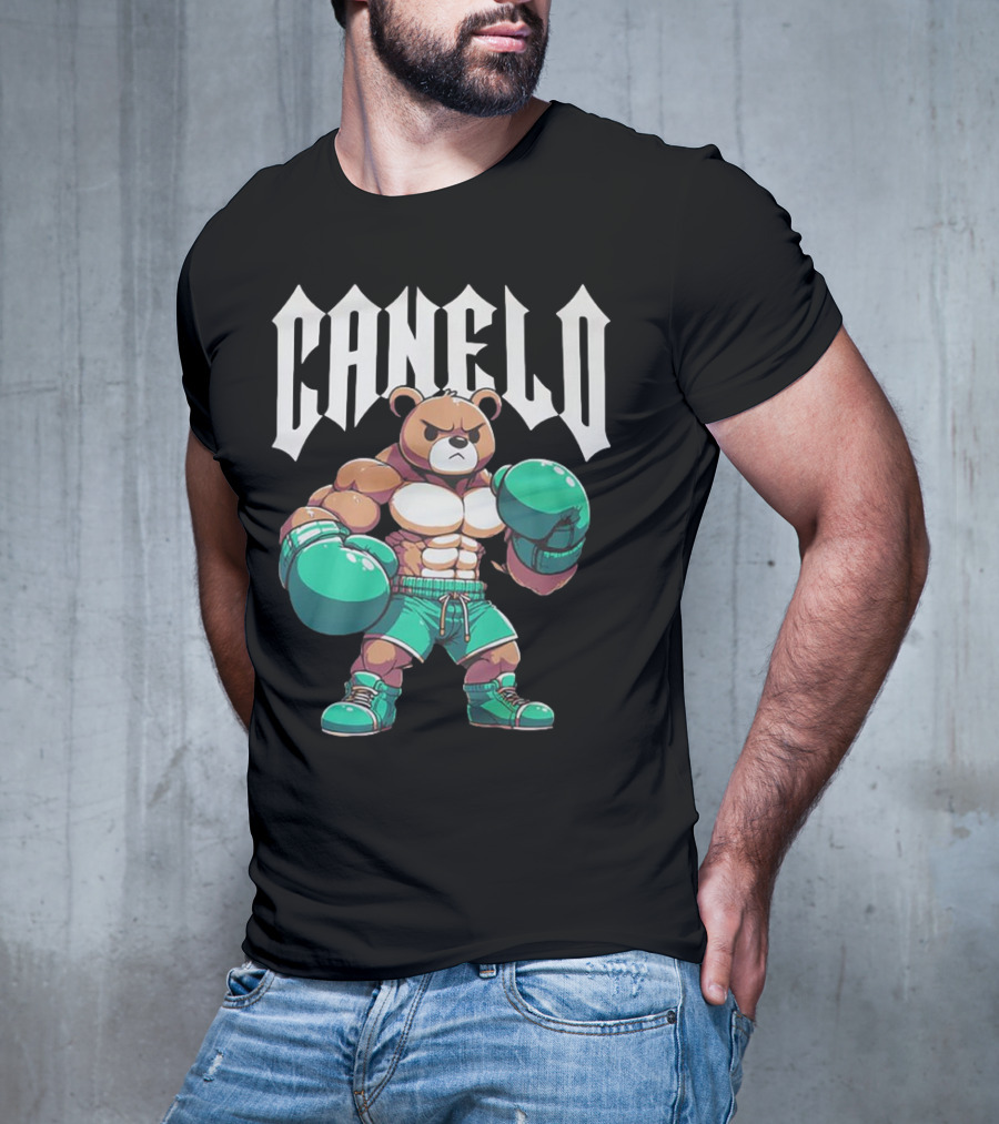 Canelo Bear Boxer Gloves Cartoon T-Shirt