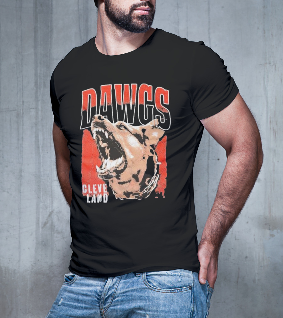 DAWGS Cleveland Browns Vintage Retro Fierce Dog T-Shirt