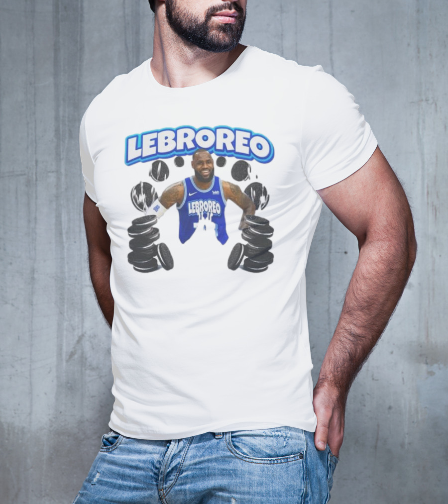 LeBrOreo LeBron James Blue Basketball Jersey Oreo Cookies T-Shirt