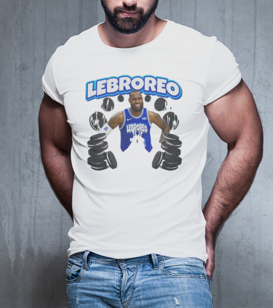 LeBrOreo LeBron James Blue Basketball Jersey Oreo Cookies T-Shirt