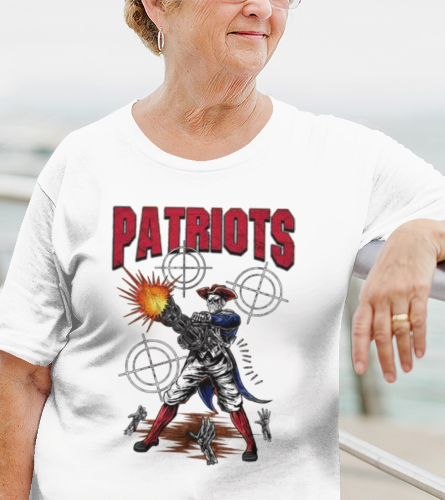 Patriots Skeleton Shooting With Rifle And Targets T-Shirt