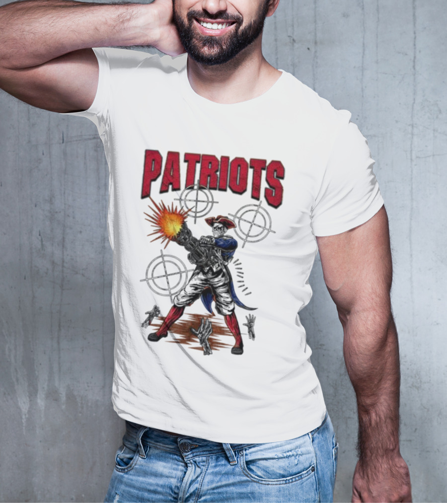 Patriots Skeleton Shooting With Rifle And Targets T-Shirt