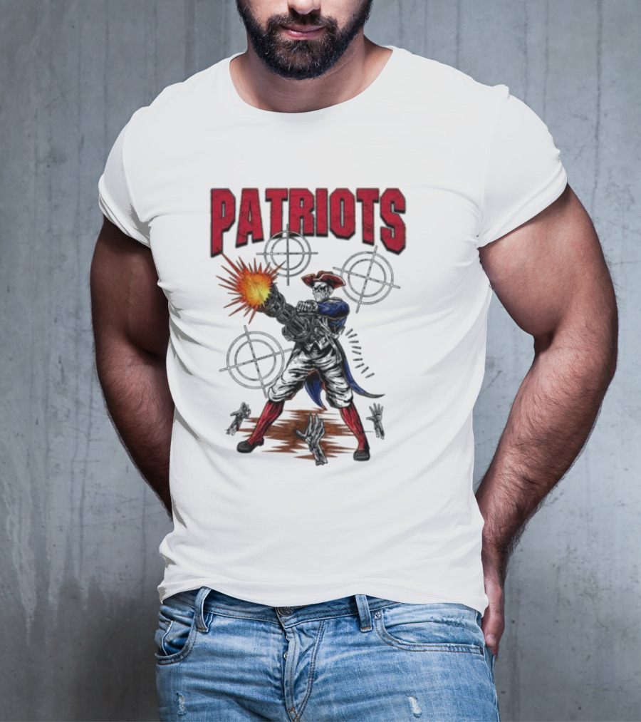 Patriots Skeleton Shooting With Rifle And Targets T-Shirt