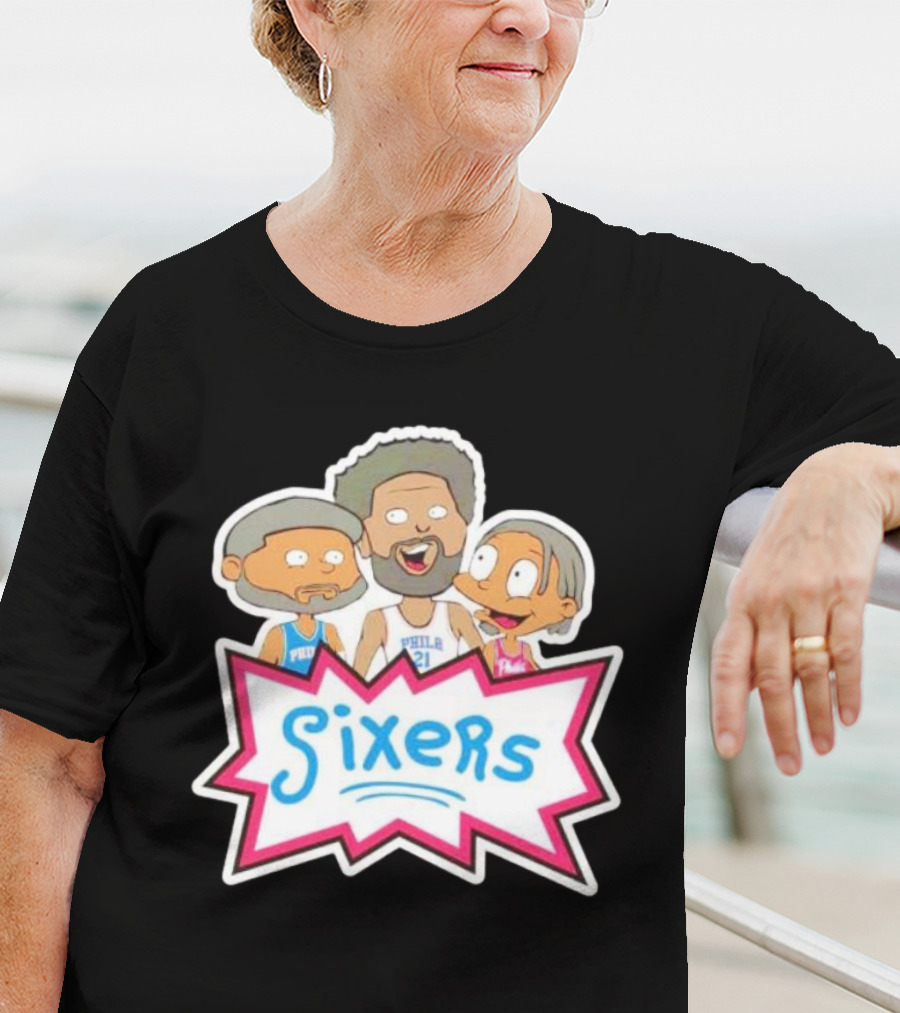 Sixers Rugrats Inspired Philadelphia 76ers Cartoon Crossover T-Shirt
