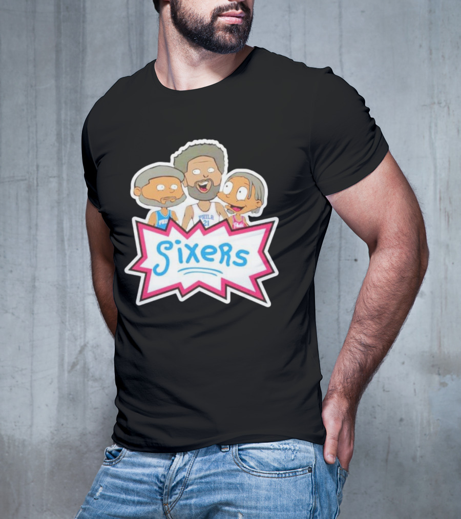 Sixers Rugrats Inspired Philadelphia 76ers Cartoon Crossover T-Shirt