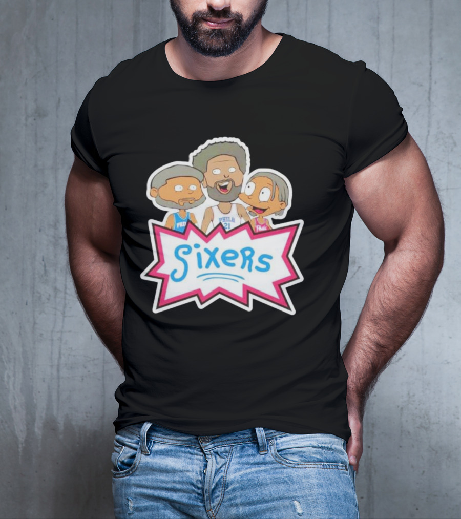 Sixers Rugrats Inspired Philadelphia 76ers Cartoon Crossover T-Shirt