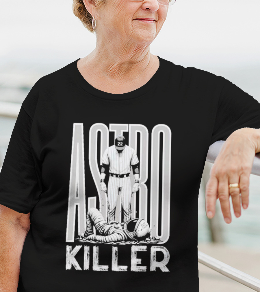 Astro Killer Yankees Player Standing Over Fallen Astronaut T-Shirt